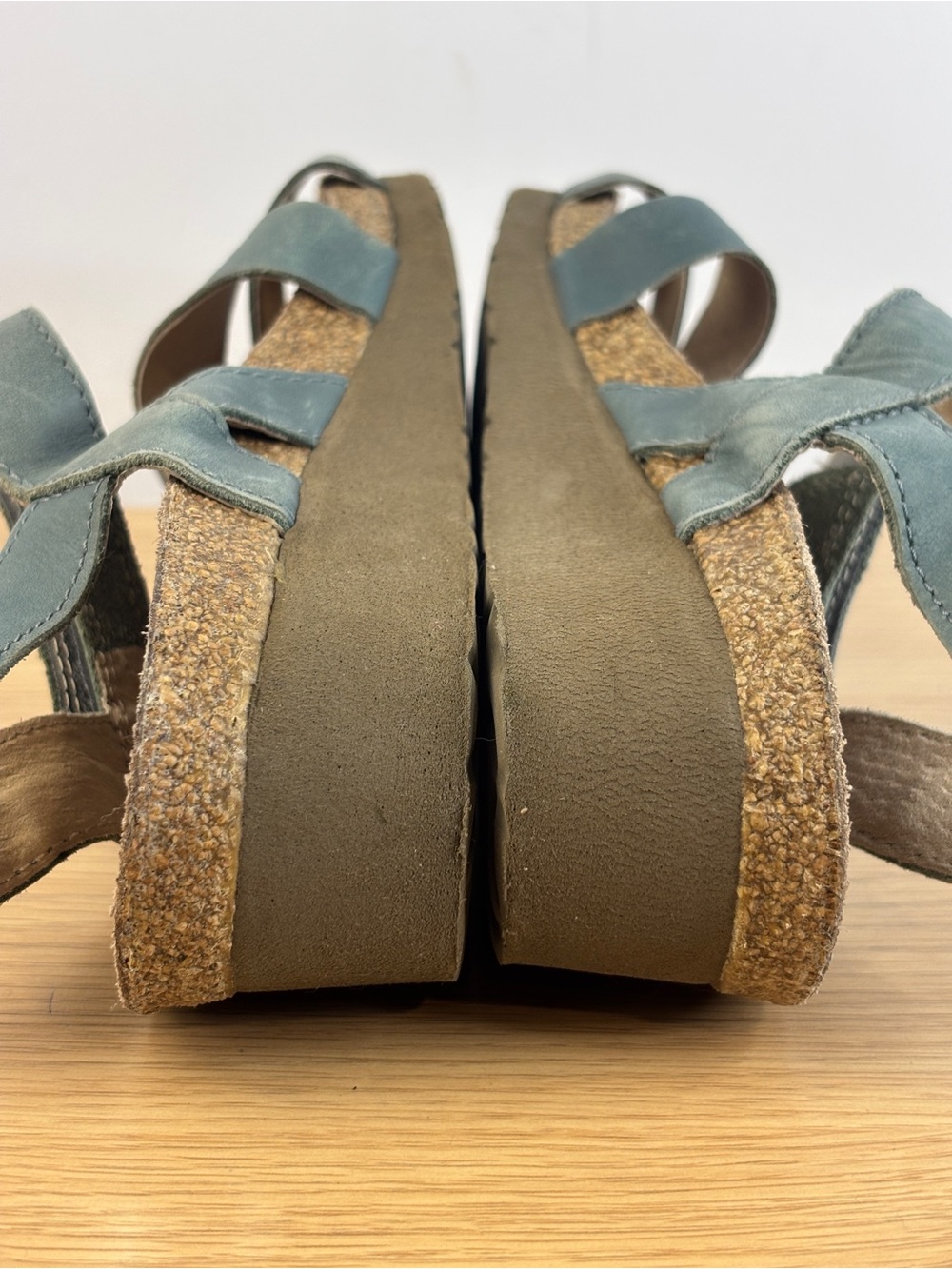 Naot Kayla Teal Leather Wedge Slingback Sandal Woman’s 7 - Picture 6 of 8